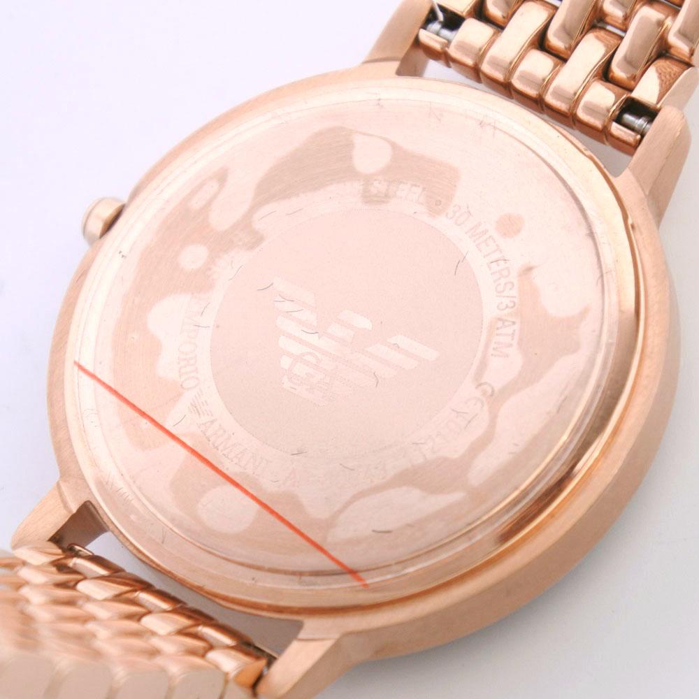 ARMANI Watches AR-80043 Earring Pink gold/pink Black shellDial Stainless Steel Quartz Women Used
