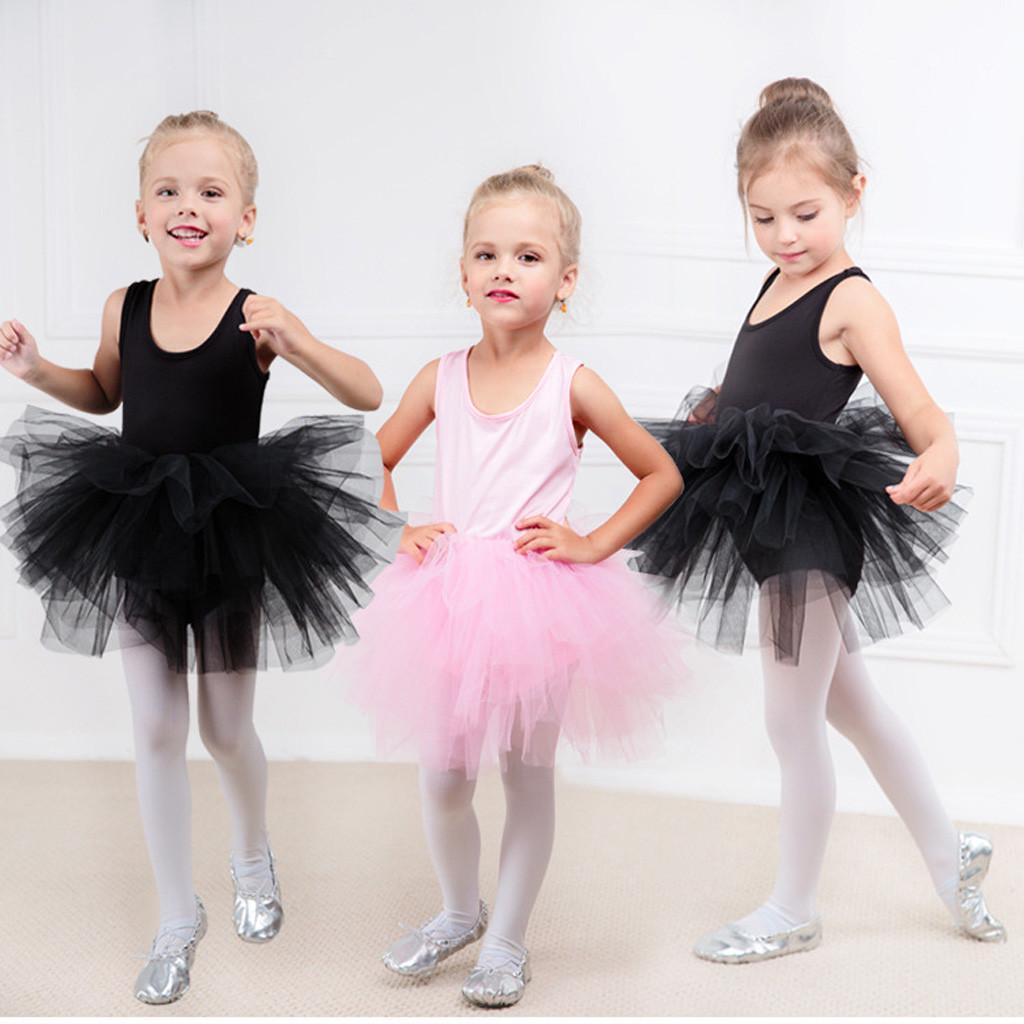 Dancewear Dress Kids Girls Gymastics Dance Tutu Tulle Ballet Training Bodysuit