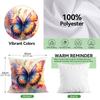 Watercolor Style Butterflies and Flowers Decorative Pillowcase Pillow Covers Throw Pillows Cushion Cases for Home Car Sofa