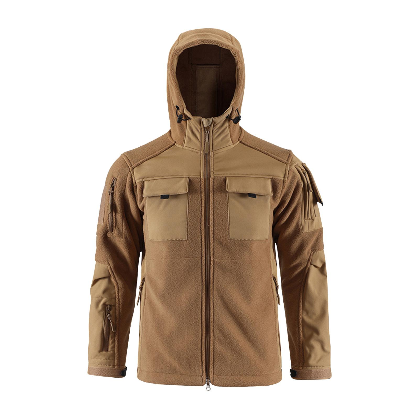 

Men s Outdoor Workwear Casual Loose Zipper Pocket Waterproof Warm Long Sleeve Hooded Jacket XXL