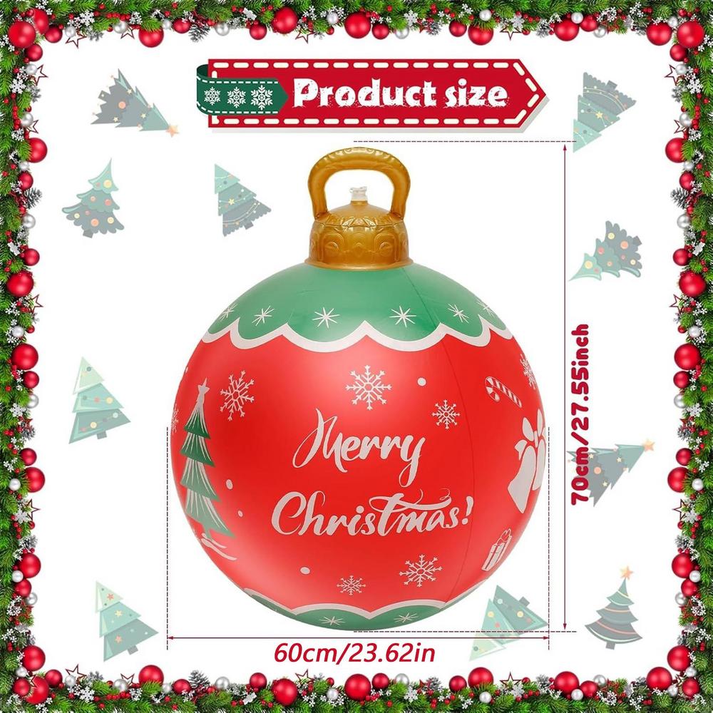 

Giant Inflatable Christmas Balls PVC Reusable Inflatable Snowman Balls No Light Large Balls Tree Decorations For Festive Party красный