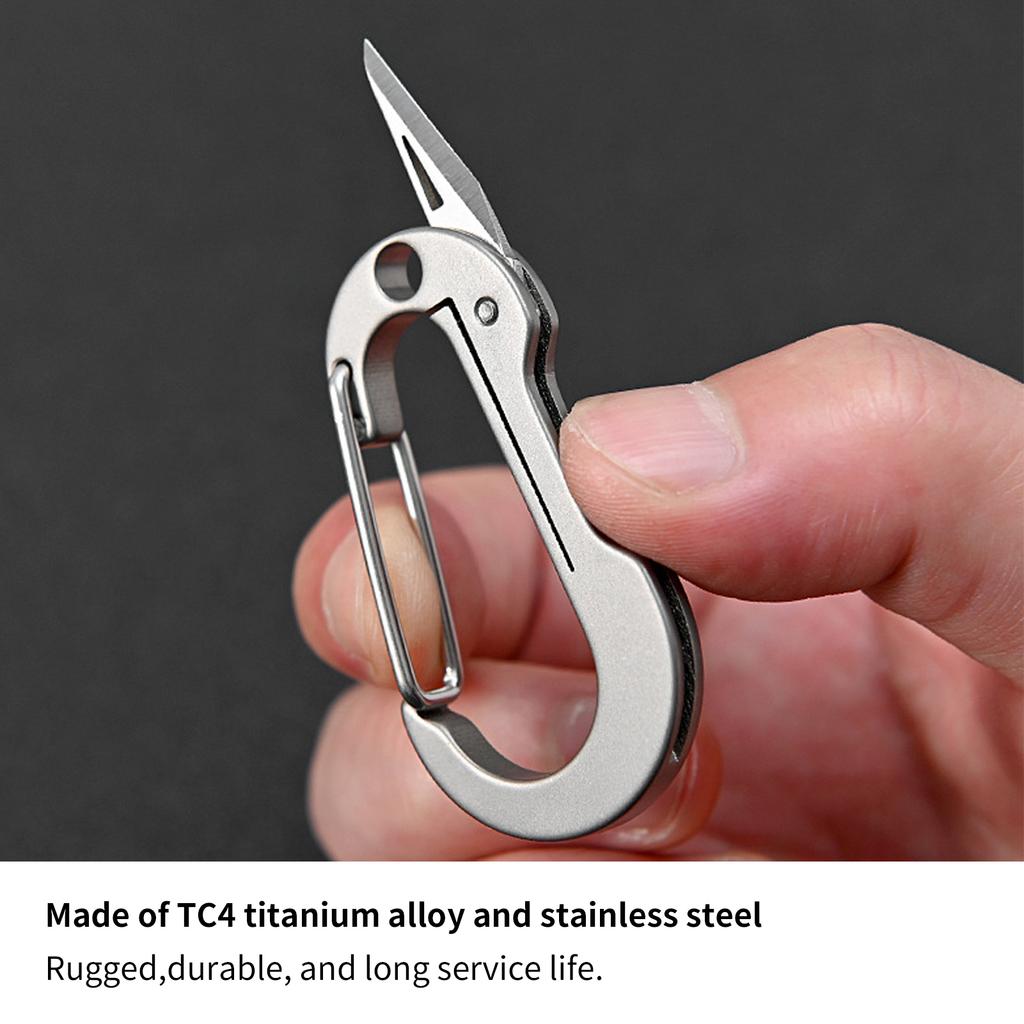 Liten nyckelring Karbinhake Kniv Titanlegering EDC Multiverktyg Nyckelring Flasköppnare