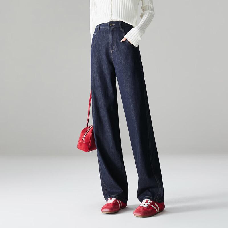 SOFSIL Women's Relaxed High-Waist Wide-Leg Straight Denim Jeans