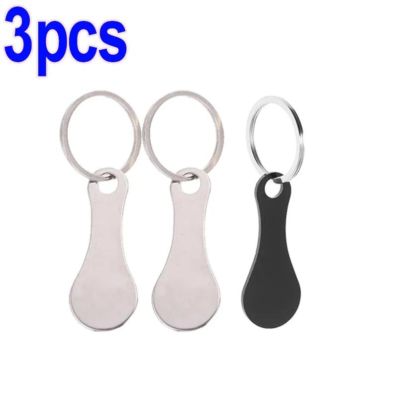 1-3pcs Shopping Cart Token Hard Portable Key Ring Metallic Stainless Steel Keychain for Key Hook Practical Daily Use Accessories