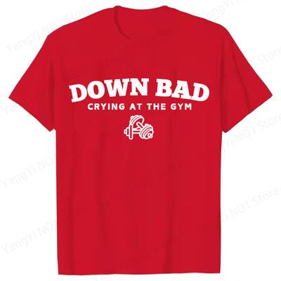 Tortured Poets Tshirt Down Bad Crying At The Gym Graphic T Shirts Women Workout T Shirt Short Sleeve Tees