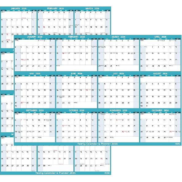 2026 Dry Erase Calendar – Large Yearly Wall calendar 2026, 38.2'' x 25.2'', 2-Side Reversible Calendar 2026, Vertical/Horizontal, Jan 2026 – Dec