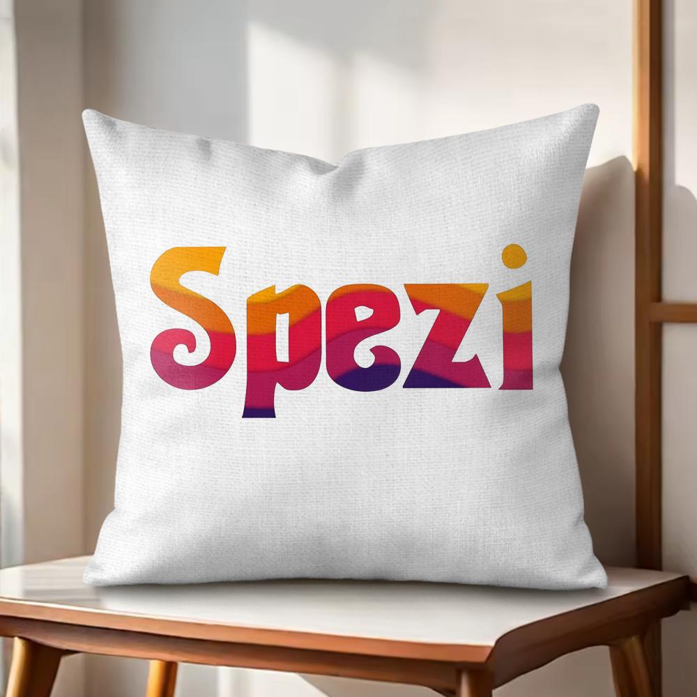PPaulaner SSpezi Logo Cushion Cover Natural Linen Organic Fabric DoubleSided Printing Couch Pillow Covers Home Decor