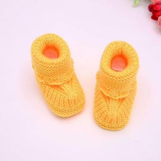 Scarpine da Bambino in Lana Lavorate a Maglia a Mano per Primavera e Autunno (0-6 mesi)