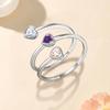 Trendy S925 Sterling Silver Heart-Shaped Ring with Rhinestones