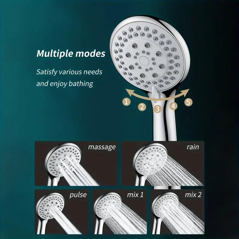 Plastic Sealed Five-speed Large Water Outlet Adjustable Shower Head High Quality Universal Handheld Bathroom Shower Head Set