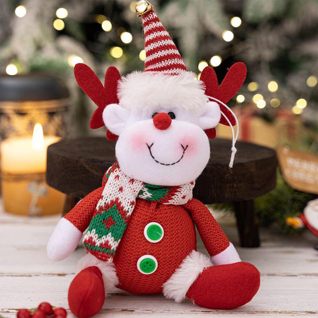 Ornaments For Christmas Tree 3 Pieces Santa Claus Snowman Elk Doll Hangable Christmas Tree Decorations For Party Planners Home