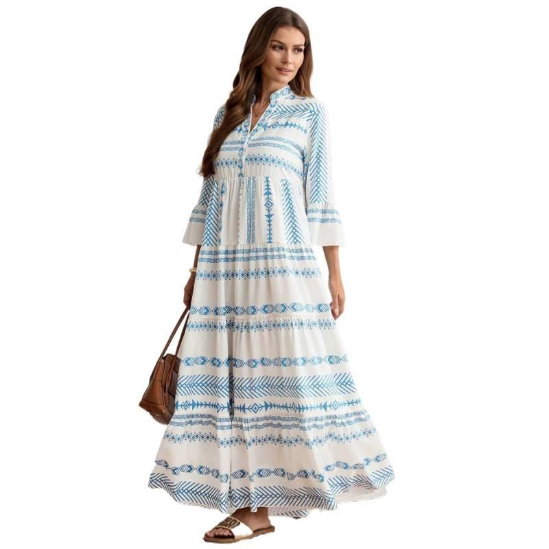 European and American fashion slim-fitting long dress women's 2026 summer new casual vacation skirt