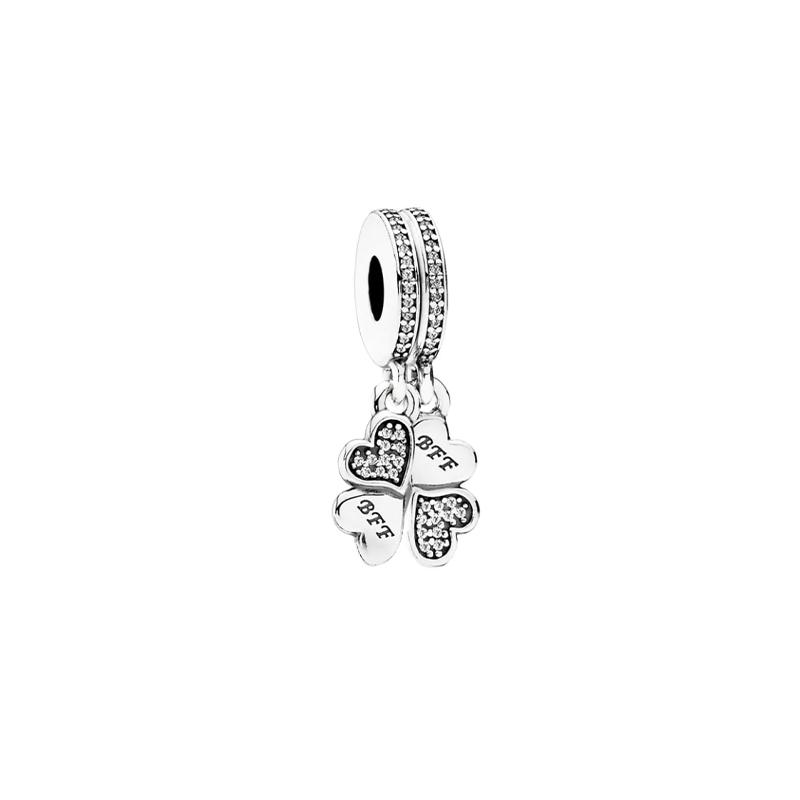 Pandora Four-leaf clover design letter engraving pendant women s silver 791949CZ