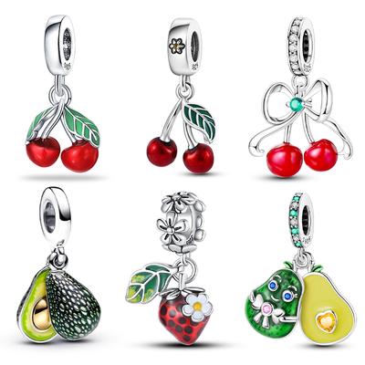 Original Charmscopper Fruit Cherry Avocado Charms Beads Fit 3Mm Original Bracelet Necklace Womens Diy Fine Jewelry Gift