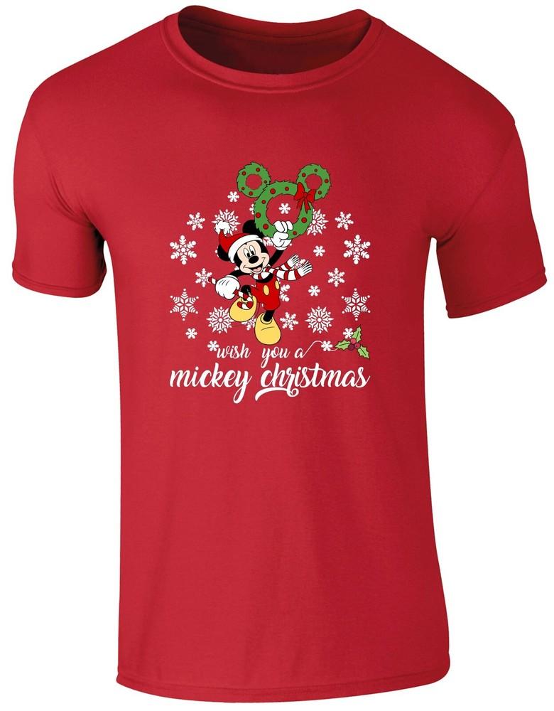 Mickey Mouse Christmas Tshirt Vintage Funny Mickey Xmas Festive Gift Unisex Top S