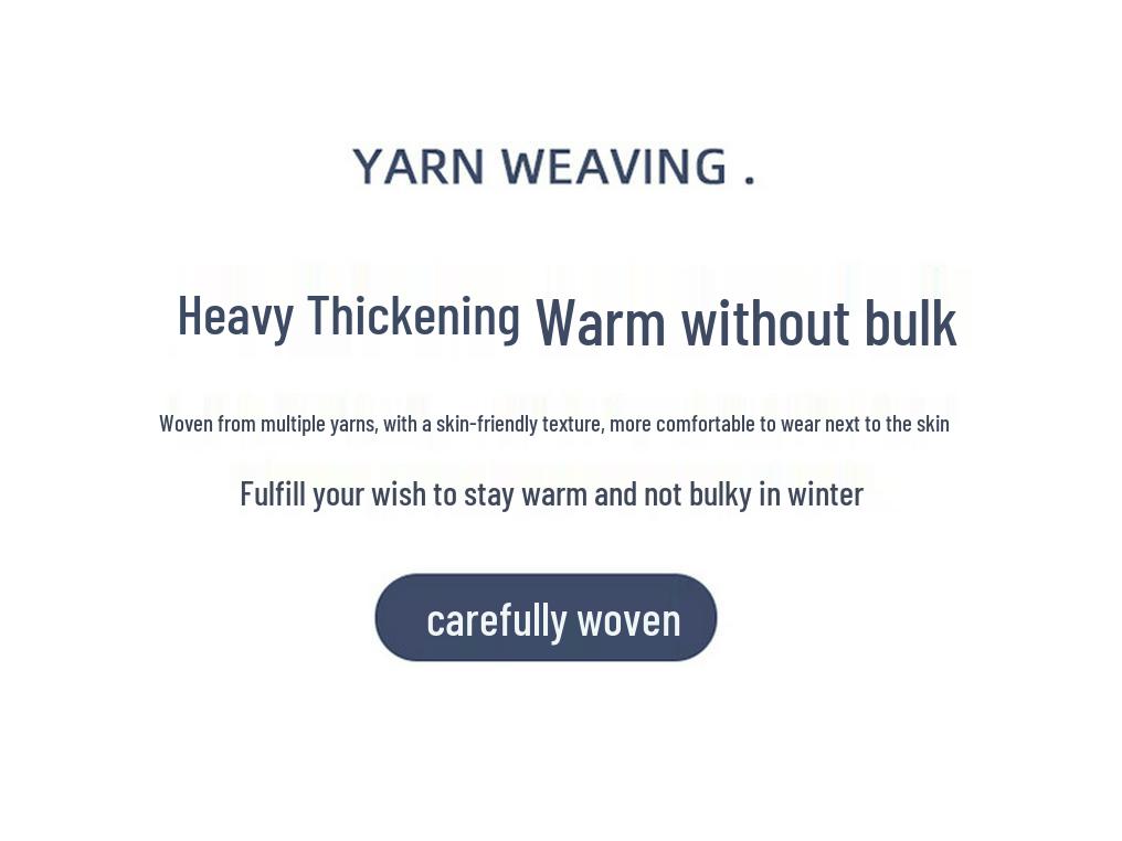 Men's High Neck 100% Wool Sweater - Thick, Cozy Knit for Casual or Business Wear