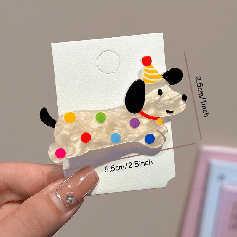 5pcs of Assorted Cute Cartoon Party Hair Clips Featuring Dogs And Cats,Perfect for Girls ,Duckbill Clip Headband Hair Clip