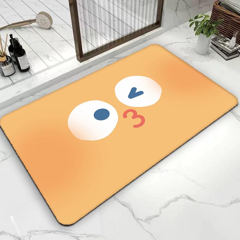 Cute Funny Expression Carpet Living Room Bedroom Bathroom Floor Mat Home Decoration Corridor Balcony Non-slip Door Mat