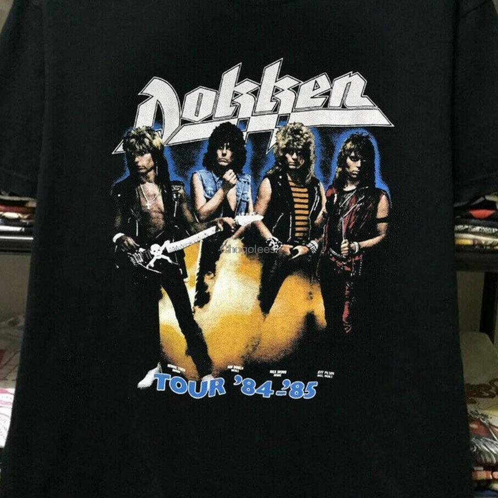 Dokken Band Music Tour Black T-Shirt Cotton Full Size S-5XL Unisex T-Shirt S