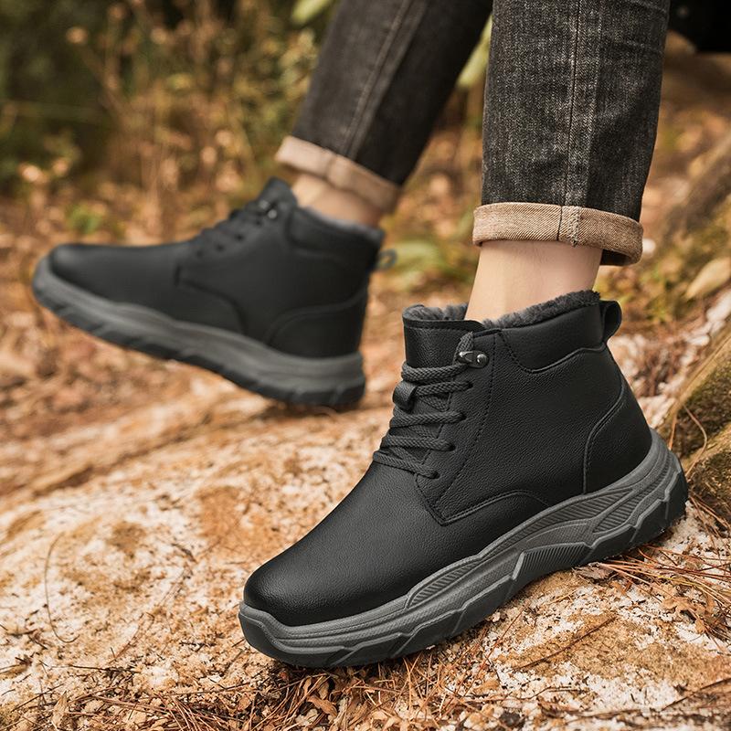New outdoor sports men's shoes snow boots men's winter velvet thickened warm thick soles heightened non-slip snow shoes