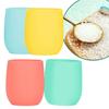 Portable Pure Color Baby Snack Cup Anti Scalding Food Grade Silicone Water Cup Learning to Drink Cup for Children