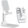 Phone Stand Angle Height Adjustable, Fully Foldable Portable Desktop Phone Stand Base Compatible White (1pcs)
