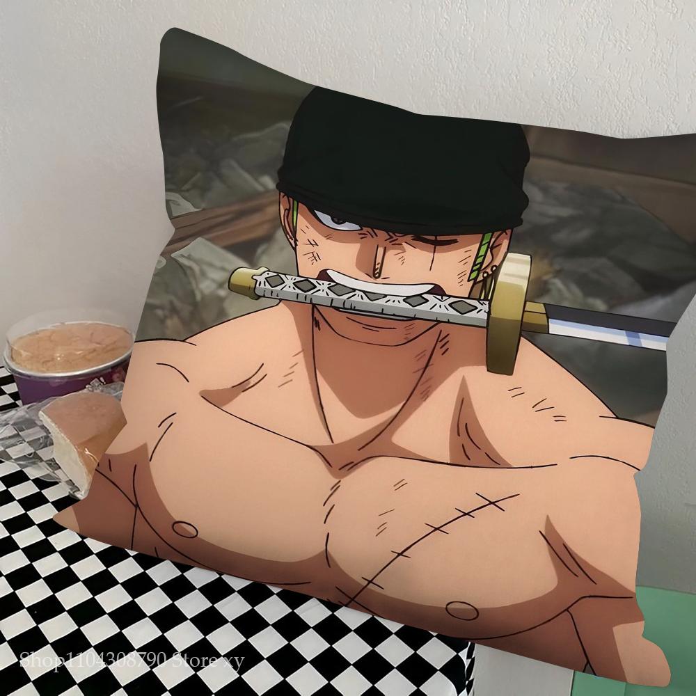 Roronoa Zoro Animation O-One P-Piece Pillow Case Square Pillow Bedroom Sofa Leisure Comfort CushionLiving Room Home Decoration