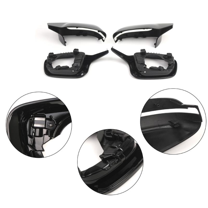 Side Mirror Replace Covers 51168746847, 51168746848 Black ABS Material Non Interference Folding Function