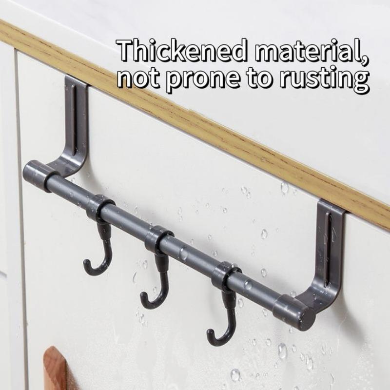 Towel Rod Steel Metal Wire Over Cabinet Towel Rack Storage Organizer Bathroom Door Hanging Towels Rack Punch-free Rag Hanger