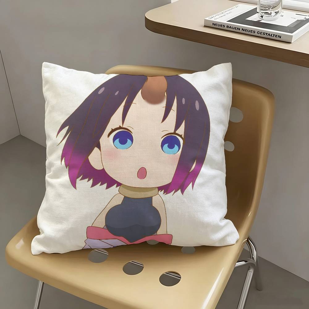 1pc Elma Miss Kobayashi's Dragon Maid Pillow Case Fashion Square Pillowcase Bedroom Sofa Room Ins Decoration Leisure
