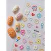 1pc 5D Embossed Floral Nail Art Sticker, Self-Adhesive Macaron Flower Nail Decals, Women's Nail Art Decoration, DIY Nail Supplies Nail Stickers