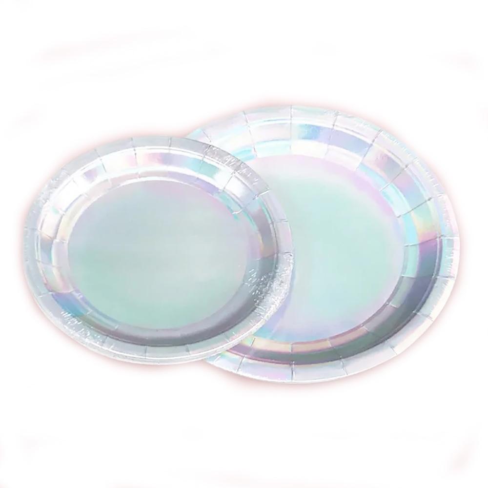 Laser Paper Cups Plates With Bronzing Disposable Paper Tableware For Party Cake Wedding Birthday Banquet Picnic Dessert Decoration Supplies