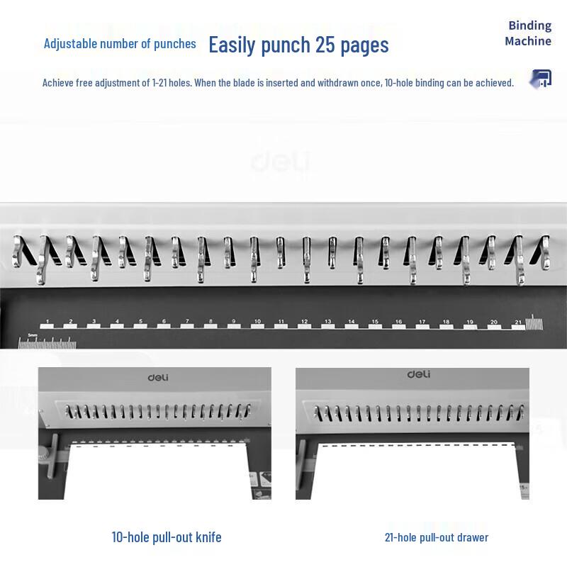 Deli 21-Hole Comb Binding and Punching Machine CN plug (adapter included)