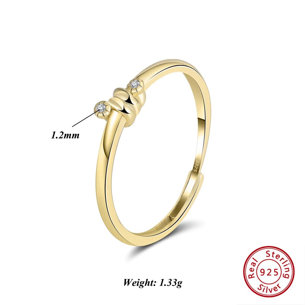 ORSA JEWELS 925 Sterling Silver Open Ring With AAAA Cubic Zirconia Decor Twist Design Minimalism Style Finger Ring Present APR38