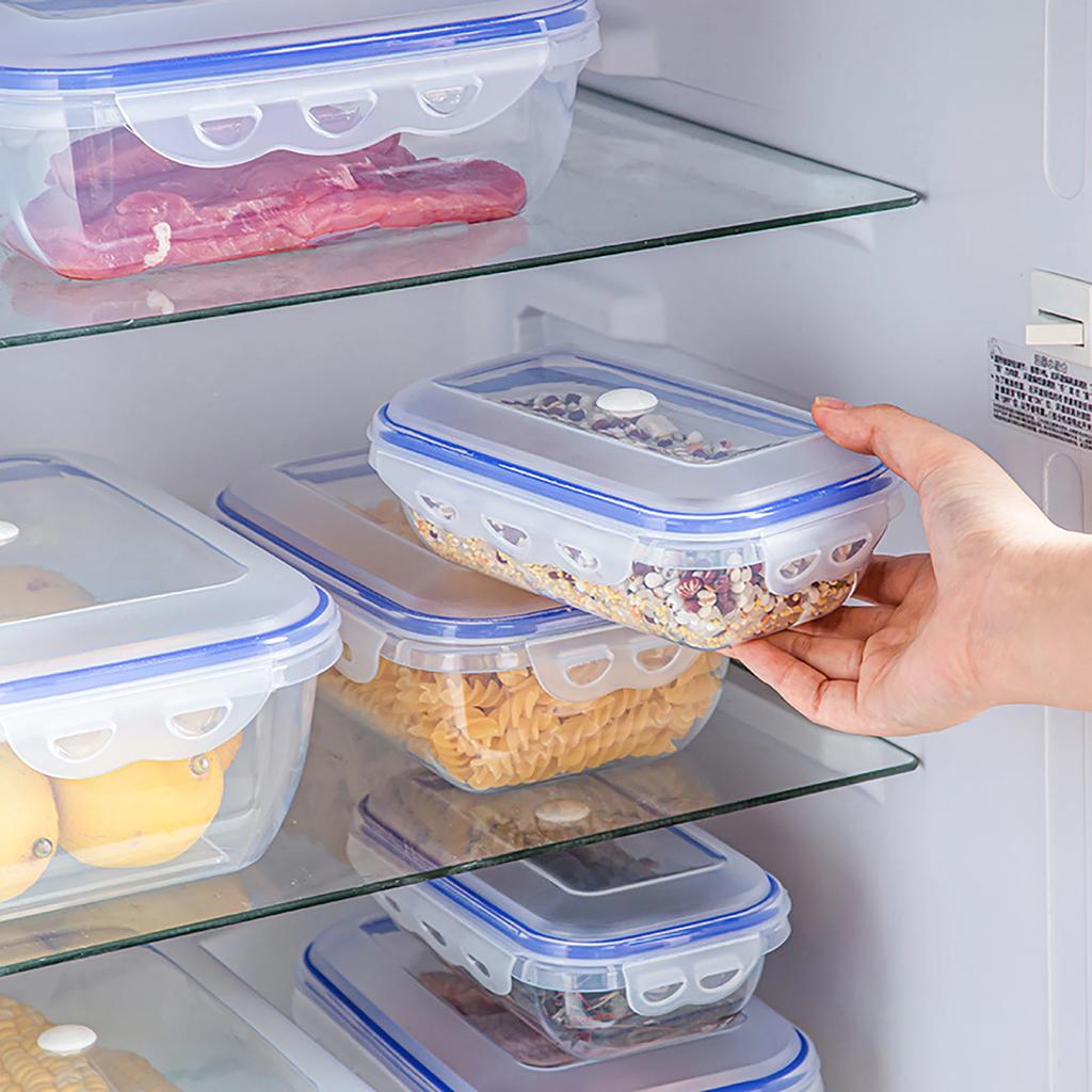 Vakuum Lebensmittelaufbewahrungsbox Transparenter Aufbewahrungsbehälter Kühlschrank-Organizer Mikrowellengeeignet Frischhalte-Versiegelungsbox Lebensmittelspender