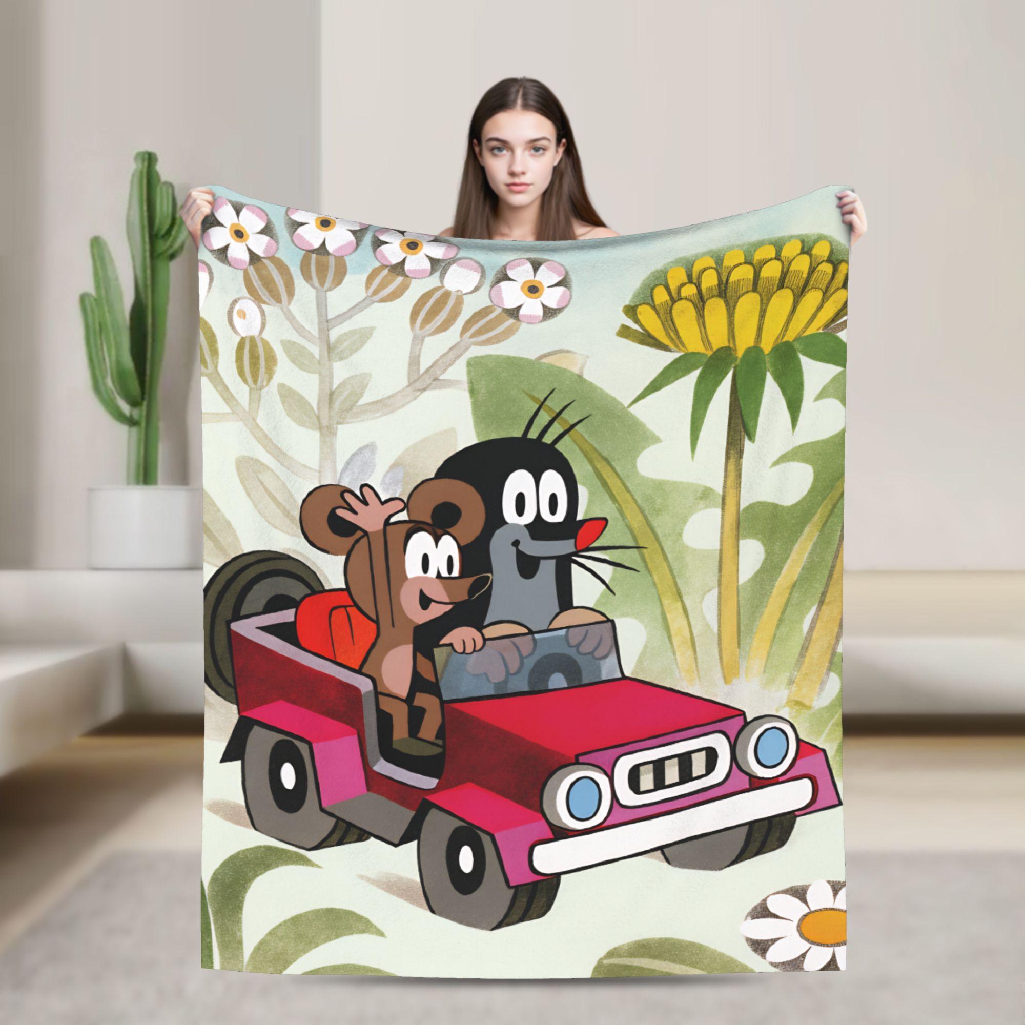 Monika Chen Unisex Czech Cartoon Krtek Mole Blanket Quality Soft Bedding Throws Winter Picnic Bedroom Novelty Bedspread