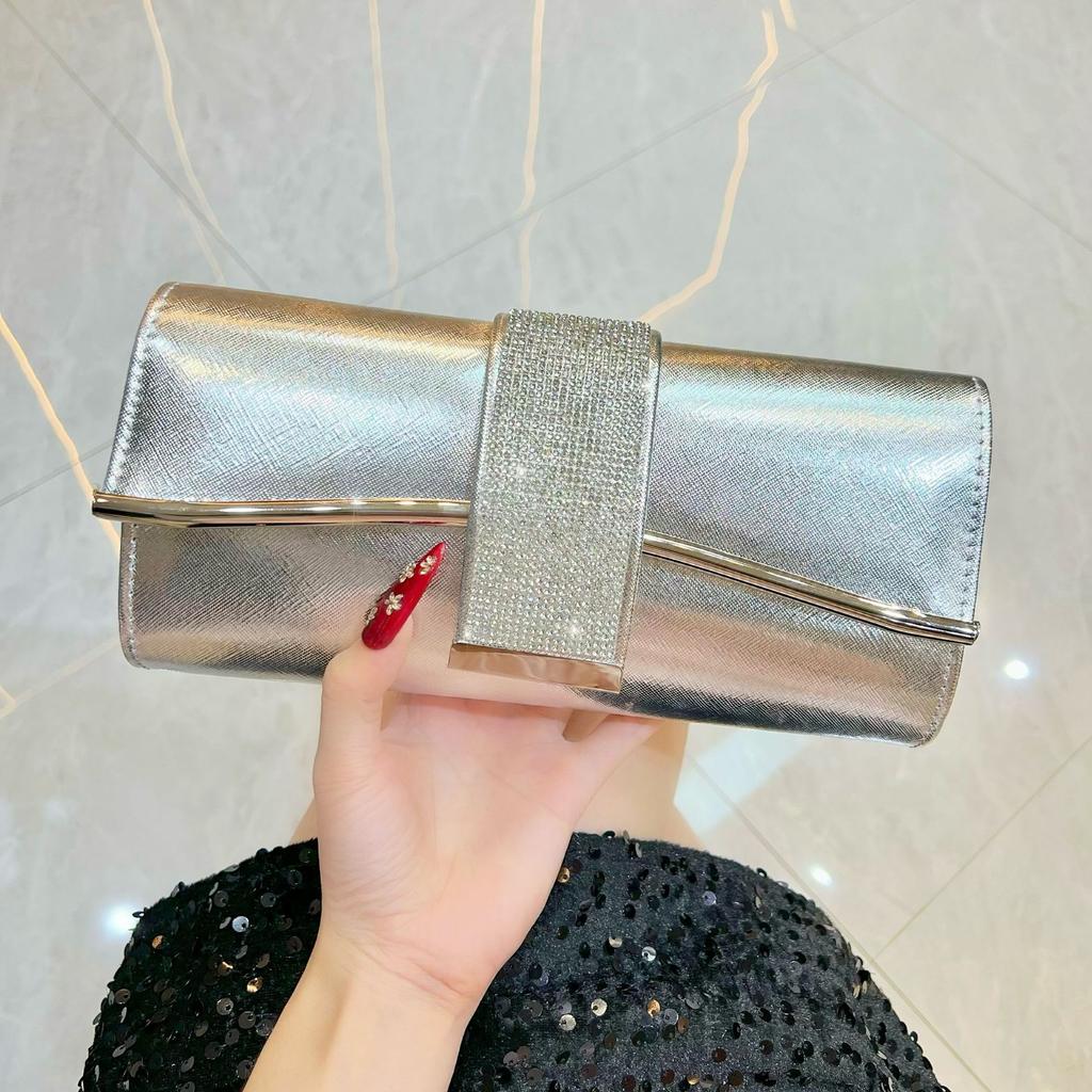 2025 New Luxury Rhinestone Clutch Purse Women Designer Sparkle Evening Bag Bride Wedding Party Prom Handbag for Dresses Gifts