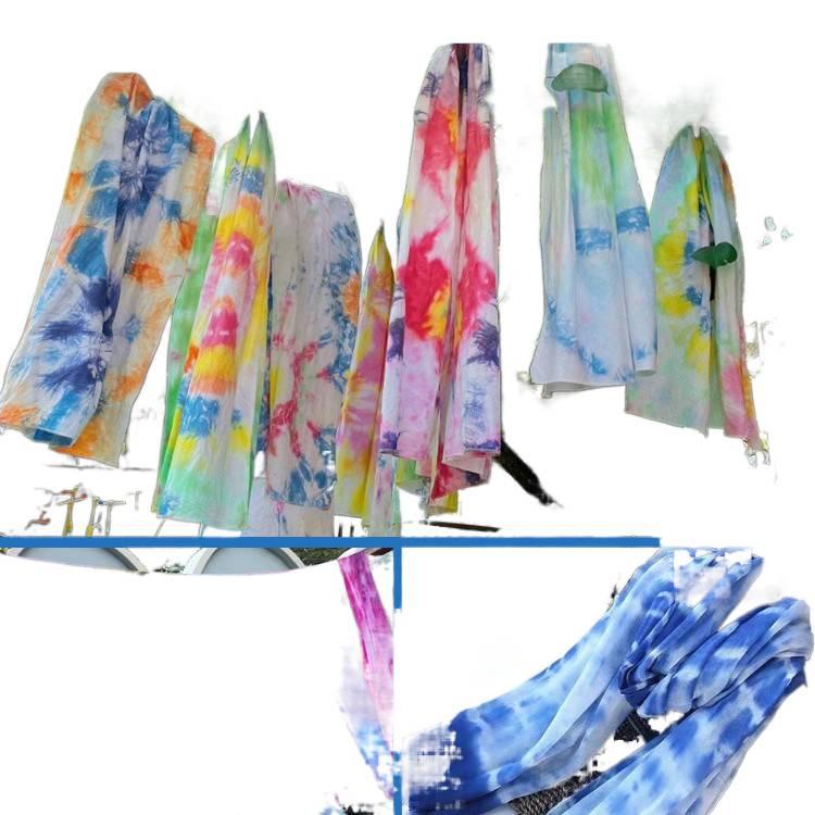 Handmade Tie-Dye Cotton Towel & Hair Tie T-Shirt Set for Kids