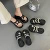 Fairy Feeling Beach Thick Bottom One-word Slippers Women Wear Sandals Style Small Man New Height Increase Advanced Summer