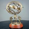 45.72 Cm Brass Armillary Sphere Globe Astrolabe Zodiac Engraved Wooden Base with Working Direction Compass Nautical Best Gift Decorative Item