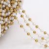 2meters 1meter Stainless Steel Imitation Pearl Beads Chain Love Heart Beaded Necklace Bracelet Chain for Jewelry Making DIY