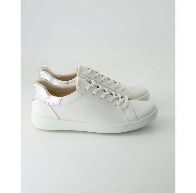 Women's Ecco Soft Easy Slip Low Premium-leather White