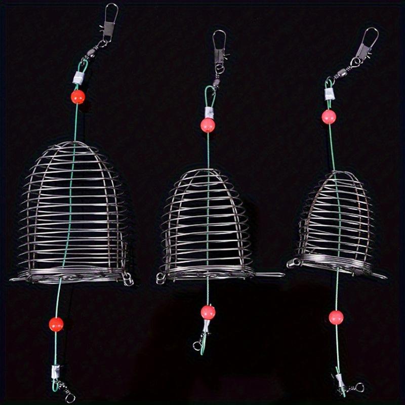 2pcs Stainless Steel Metal Trap Bait Trap Fishing Bait Feeder Fish Bait Cage Bait Cage
