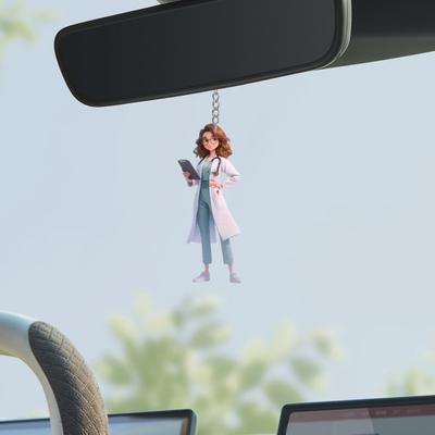 Yousheng Nurse Keychain Pendant Symbol of Thanks Appreciation Nurse-themed Key Accessory for Medical Assistants Graduates