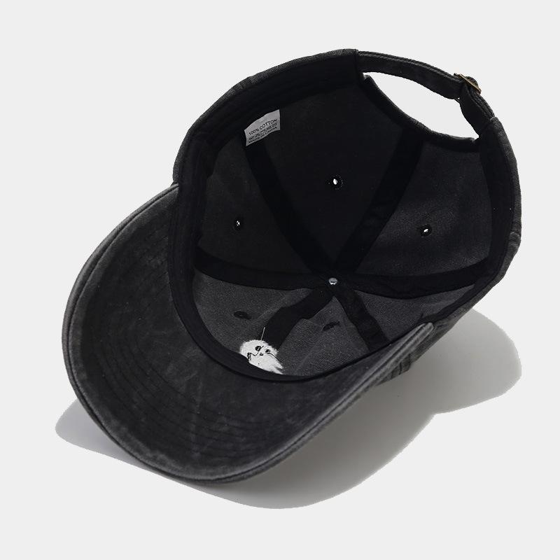 New ghost embroidery washed baseball cap men's and women's outdoor sunshade sunscreen cap fashionable personalized cap