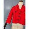 Export 21 White New Year Celebration Age-Reducing Breasted 3/4 Sleeve Stylish Red Short Crop Top Suit Outwear