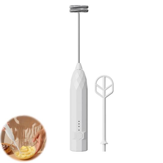Electric Stirrer Milk Frother Handheld Stainless Steel Mixer Low Noise Rechargeable Electric Coffee Household Egg Whisk