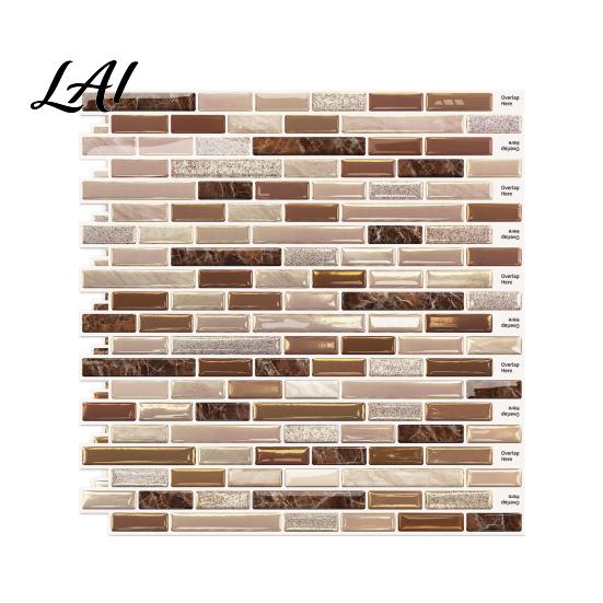 Rental Friendly Wall Decor 3D Gel Faux Mosaic Stickers Easy Peel & Stick Backsplash Tile Decorative Adhesive Sheets Vintage Brick Wallpaper