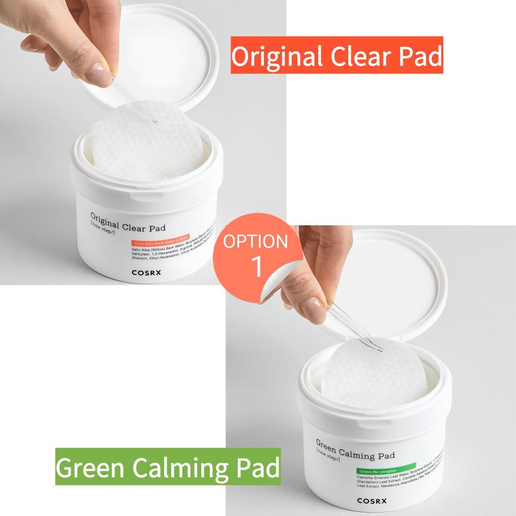 COSRX One Step Original Clear Pad & Green Hero Calming Pad Set (Total 140 Pads)