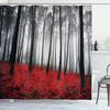 black and white shower curtain misty tall trees woodland natural landscape fabric bathroom decoration shower curtain with hook